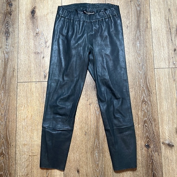 Sylvia Schimmel Gray Lamb Leather Leggings Size 38/6 - Picture 1 of 9
